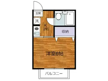 第1ハイアール(1K/2階)の間取り写真