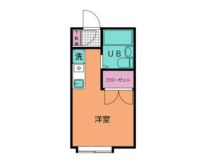 イーストサイドテラス(ワンルーム/1階)の間取り写真