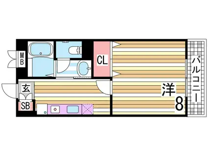セトル月見山(1K/1階)の間取り写真
