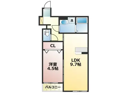 YSスクエア光の森(1LDK/2階)の間取り写真