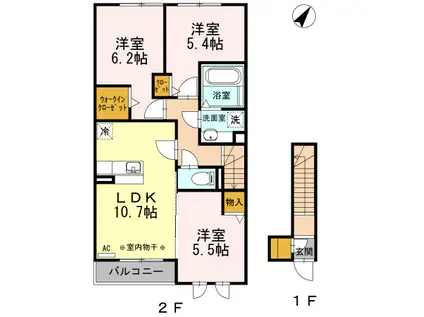 グランシャリオ(3LDK/2階)の間取り写真