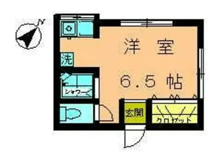 かえで荘(ワンルーム/1階)の間取り写真