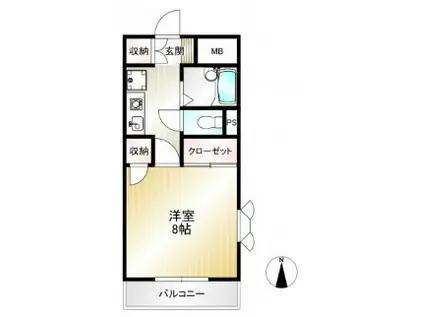 ハイシティー堀南(1K/3階)の間取り写真