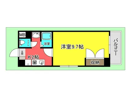 シャルマンS(1K/2階)の間取り写真