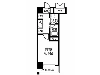 レジディア月島III(1K/10階)の間取り写真