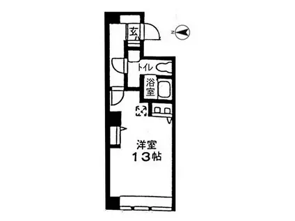 グランドスポット(ワンルーム/1階)の間取り写真