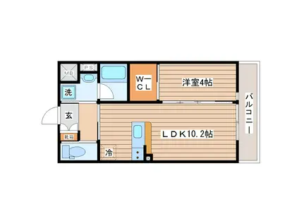 レユシール・オステート(1LDK/3階)の間取り写真