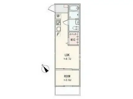 アザーレ・ディオン六会日大前(1LDK/1階)の間取り写真