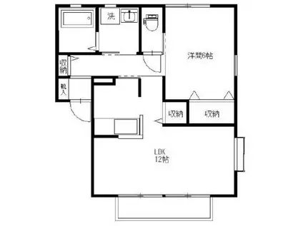 フローラルカーサB(1LDK/2階)の間取り写真