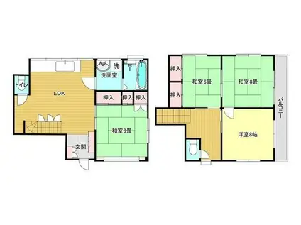 コーポ柴崎(4LDK/1階)の間取り写真