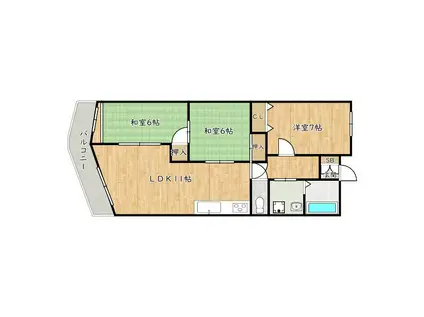 日吉マンション(3LDK/1階)の間取り写真