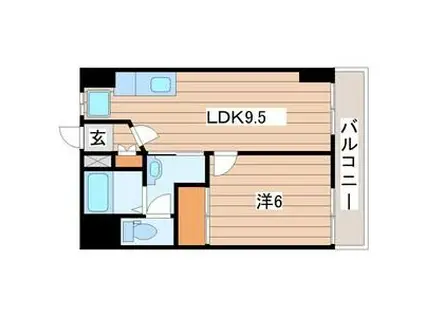 大志マンション五橋(1LDK/3階)の間取り写真