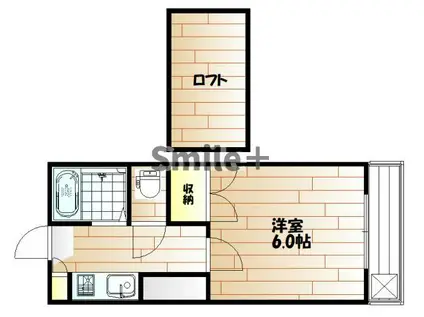 サニーハイム(1K/2階)の間取り写真