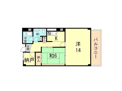 芦屋アーバンライフ(1SLDK/6階)の間取り写真