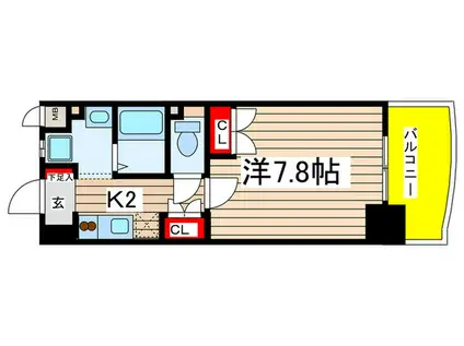 昴名駅南(1K/6階)の間取り写真