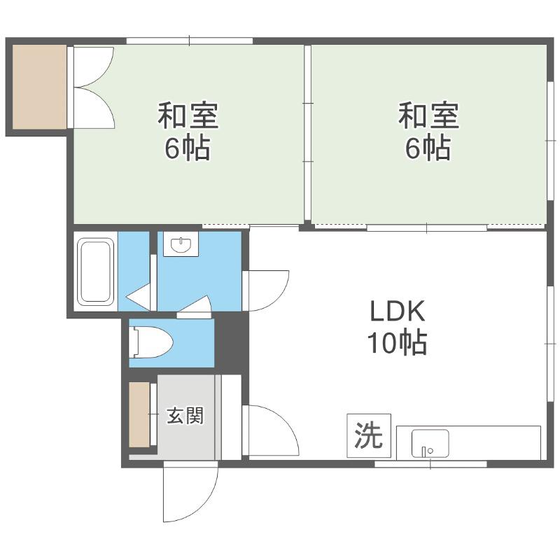アールエステート(2LDK/2階)の間取り写真