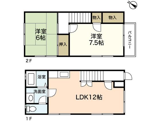 サンパーク洋光台(2LDK/1階)の間取り写真