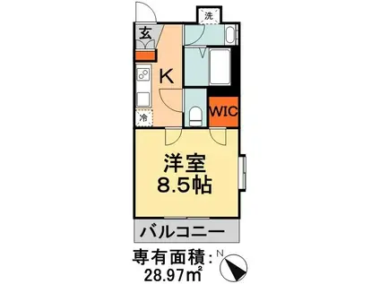 都賀新盛堂ビル(1K/5階)の間取り写真