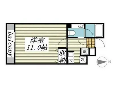 メゾンドヴィレ松原(1K/2階)の間取り写真