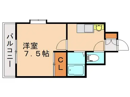 パークサイド60(1K/2階)の間取り写真