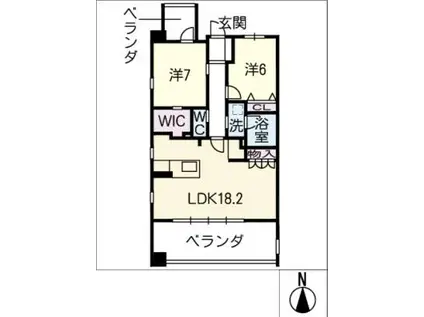 CAMELLIA GARDEN(2LDK/3階)の間取り写真