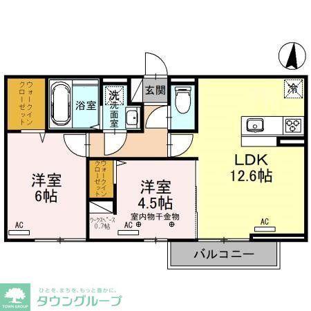 D-ROOM高坂弐番町(2LDK/3階)の間取り写真