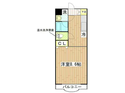 セレーノII(1K/2階)の間取り写真