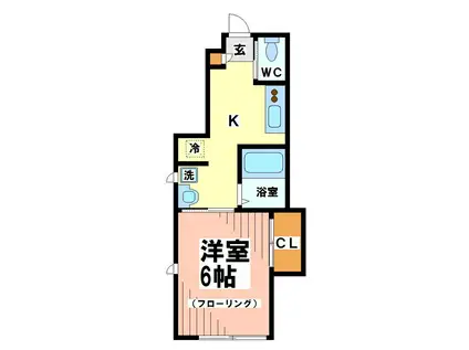 エストレーラ赤堤(1K/1階)の間取り写真