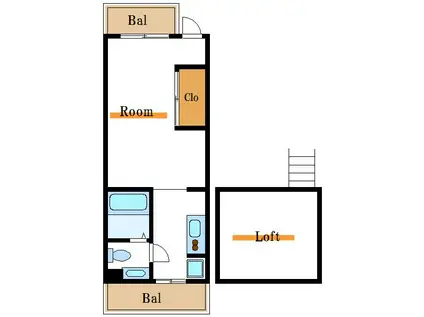 ハイサルーン(ワンルーム/3階)の間取り写真