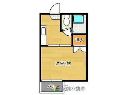 シャトースカイ(1K/2階)の間取り写真