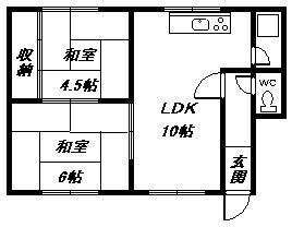 富士栄マンション(2DK/2階)の間取り写真