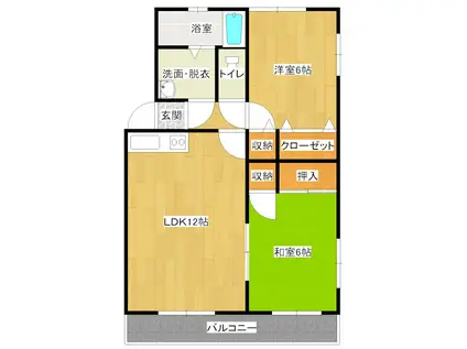 アーバンコート佐貫C(2LDK/1階)の間取り写真