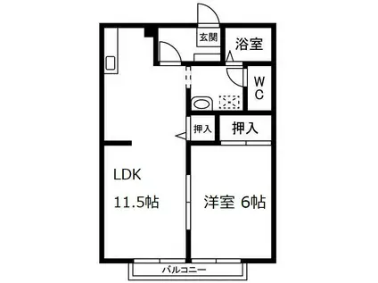 ファミールM(1LDK/2階)の間取り写真