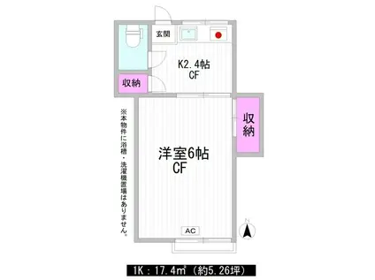 コーポ泉(1K/2階)の間取り写真