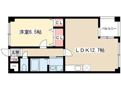 CASA KS(1LDK/1階)の間取り写真
