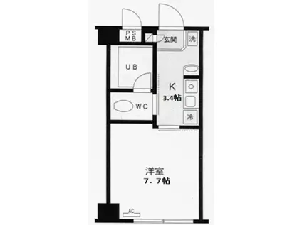 KS・DIO(1K/6階)の間取り写真