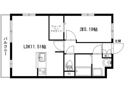 ARIA(1LDK/1階)の間取り写真