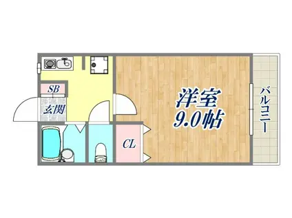 エフハイツ(1K/1階)の間取り写真