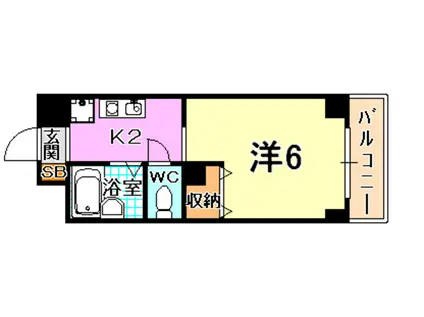 GRANDLIFE須磨(1K/1階)の間取り写真