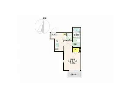 MOMORIE八乙女(1K/3階)の間取り写真