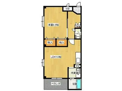 グレイシャス(1LDK/3階)の間取り写真