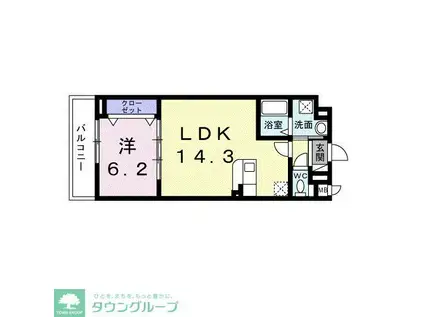 PRETTY FOREST(1LDK/3階)の間取り写真