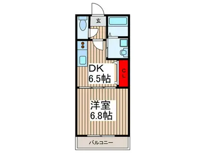 サザンクロスA(1DK/1階)の間取り写真