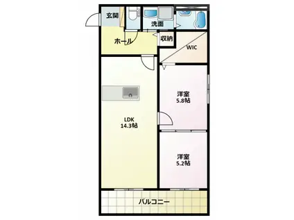 FRAGRANZA(2LDK/3階)の間取り写真