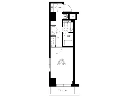 エスコート両国II(1K/8階)の間取り写真