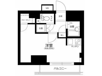 エスコート横浜関内(ワンルーム/9階)の間取り写真