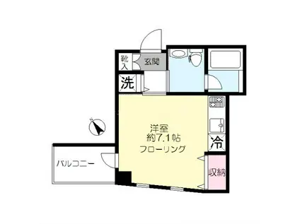 パルサード野沢(ワンルーム/3階)の間取り写真