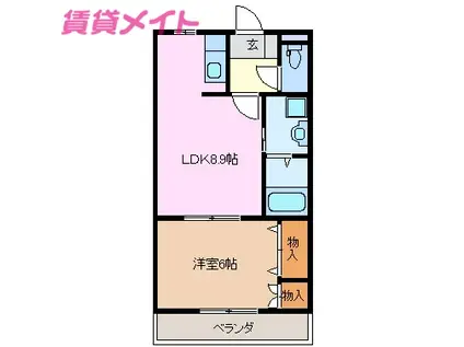 プレシャス(1LDK/2階)の間取り写真