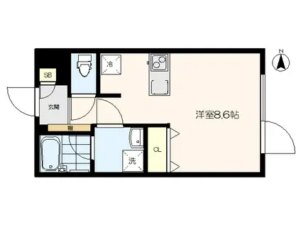 ブライトレジデンス江古田(ワンルーム/3階)の間取り写真