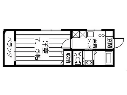 LA・FORET・TAMARI(1K/2階)の間取り写真